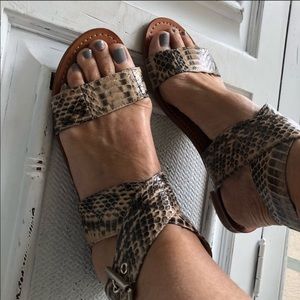 Vince Camuto Snakeskin Sandals Leather